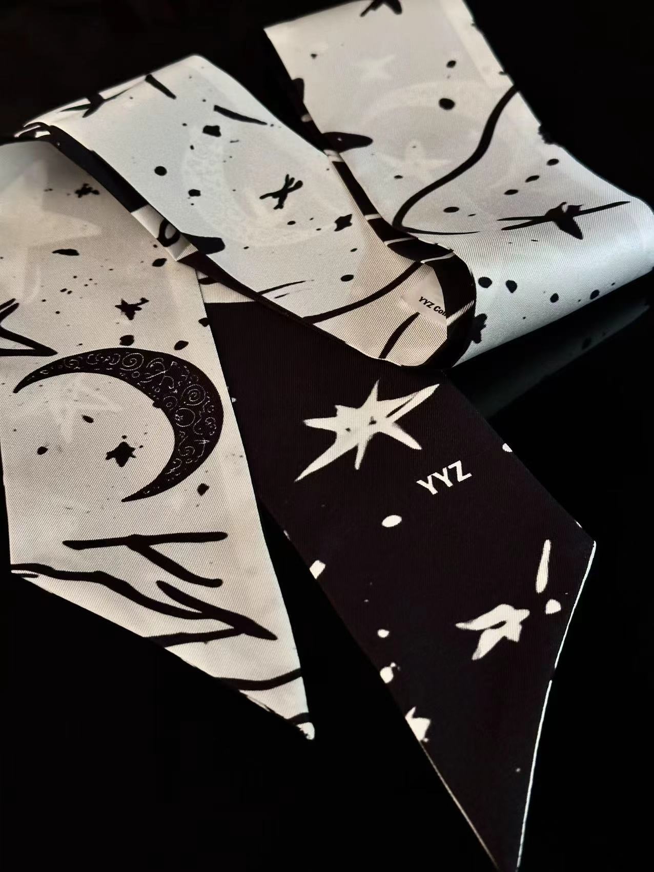 Celestial Myth Silk Twilly - 100% Mulberry Silk｜Richie Richie YYZ Original Design