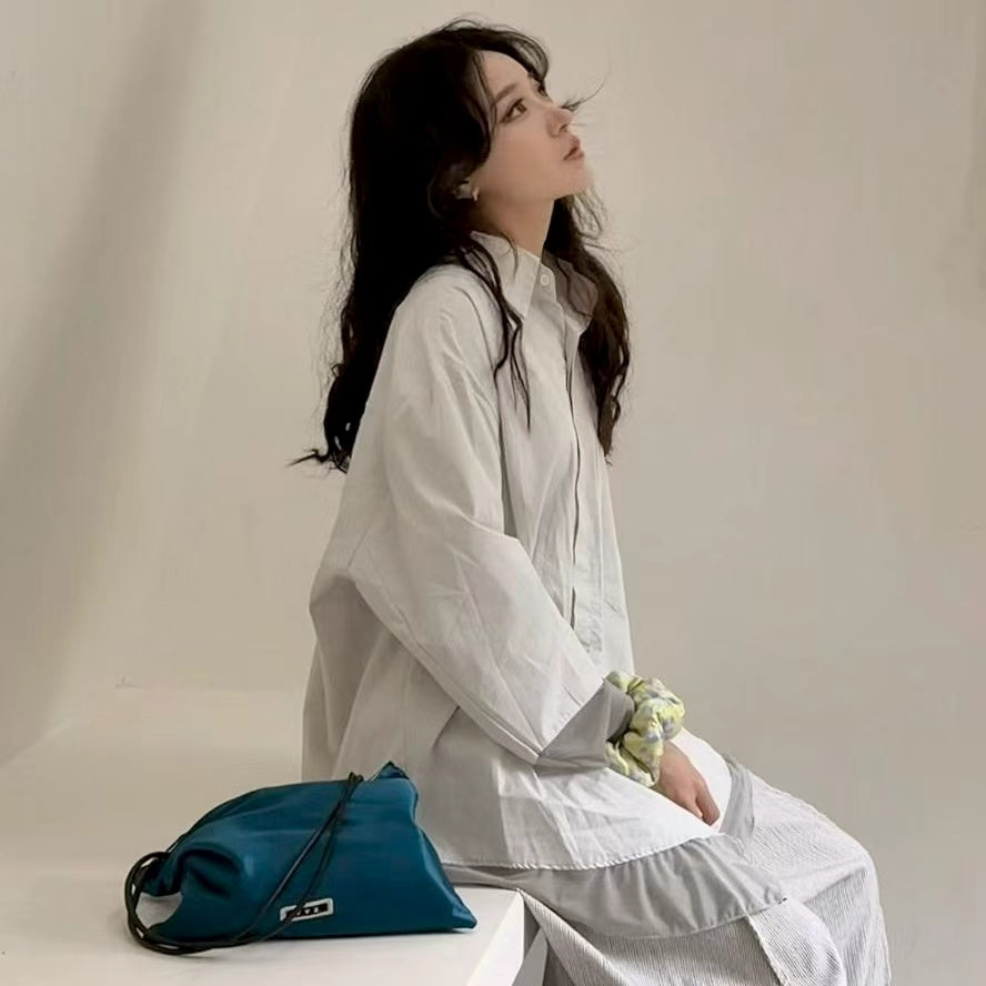 Luminous Satin Tote Peacock Blue