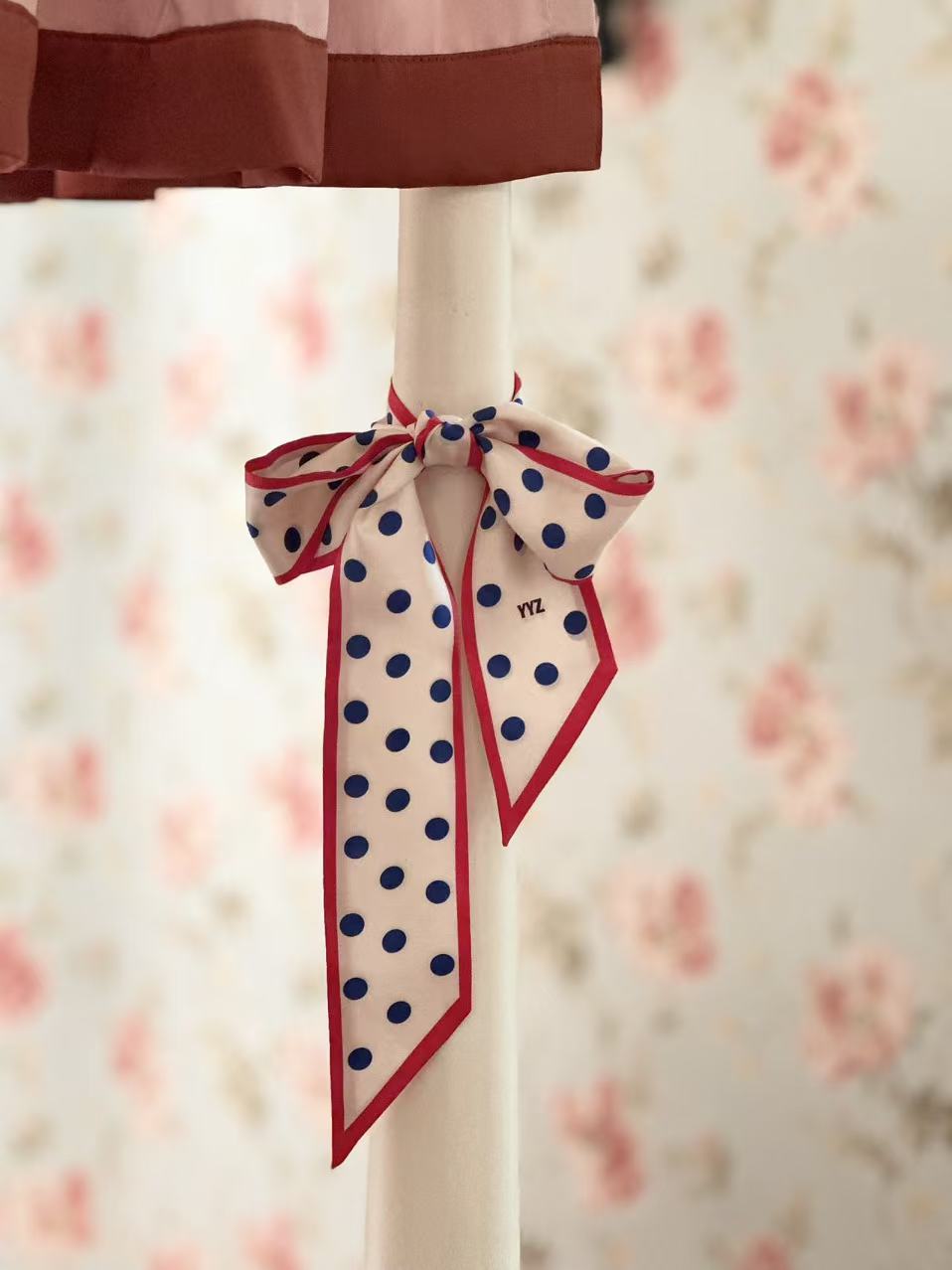 French Polka Dot Silk Twilly - 100% Mulberry Silk | Richie Richie YYZ Original Design
